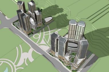 Sketchup办公模型|高层办公楼，现代风格-BIM建筑网