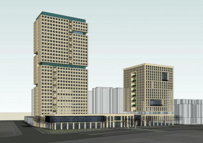 Sketchup办公模型|高层办公楼，现代风格