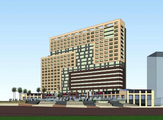 Sketchup住宅模型|高层住宅，商住楼，底层商业，现代风格