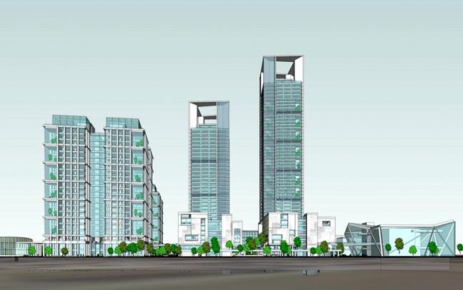 Sketchup办公模型|超高层办公建筑，现代风格