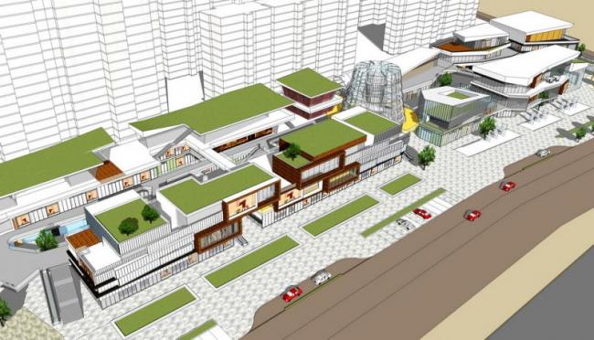 Sketchup住宅模型|多层商业街，现代风格