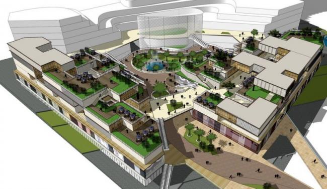 Sketchup商业模型|多层商业街，现代风格