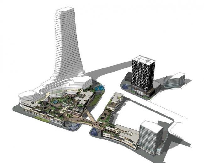 Sketchup商业模型|多层商业街，现代风格