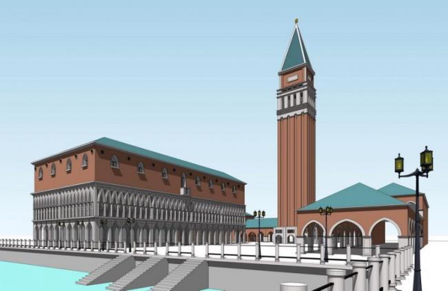 Sketchup文化模型|多层威尼斯圣马可广场，古典风格