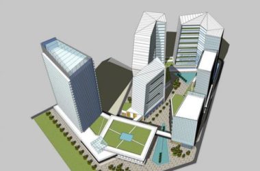 Sketchup办公模型|高层办公楼，现代风格-BIM建筑网