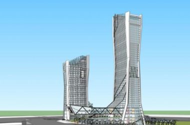 Sketchup办公模型|超高层办公，现代风格-BIM建筑网