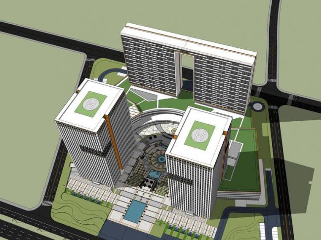 Sketchup办公模型|高层办公，现代风格