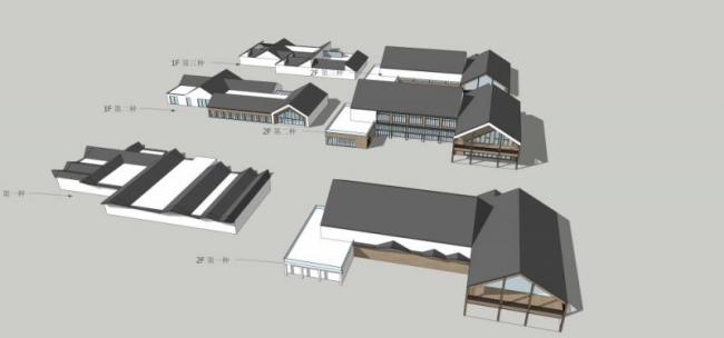 Sketchup商业模型|多层商业街，新中式风格