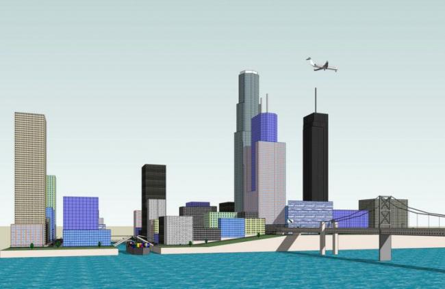 Sketchup素材模型|超高层建筑，现代风格