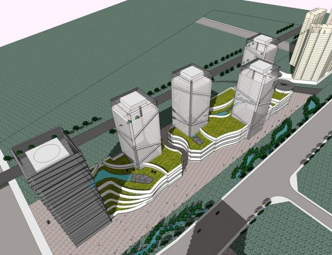 Sketchup办公模型|高层办公楼，现代风格