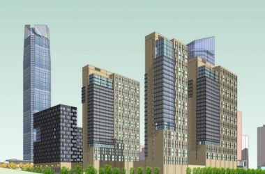 Sketchup综合体模型|超高层办公楼，综合体，底商，现代风格-BIM建筑网