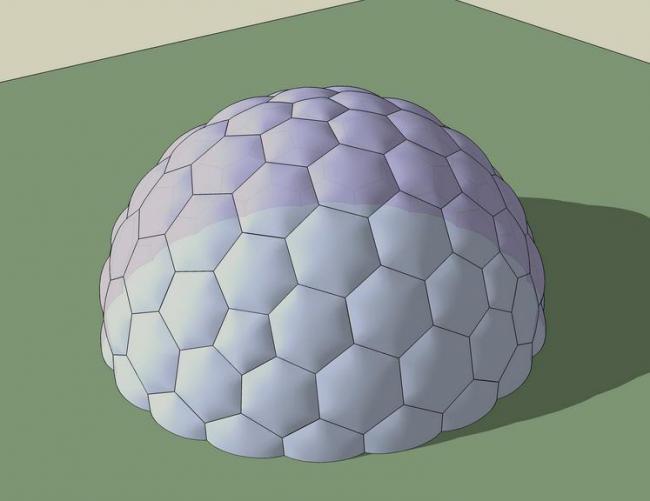 Sketchup素材模型|薄膜半圆形建筑SU模型素材组件