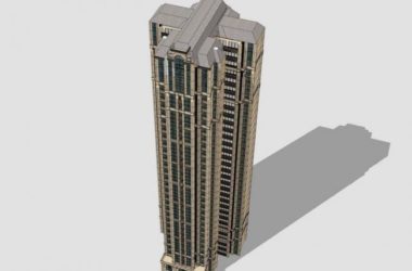 Sketchup住宅模型|超高层住宅，法式风格，古典风格-BIM建筑网