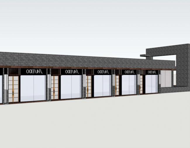 Sketchup商业模型|1F商业裙房，现代风格