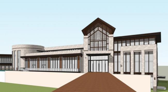 Sketchup办公模型|多层公园办公处，新古典风格