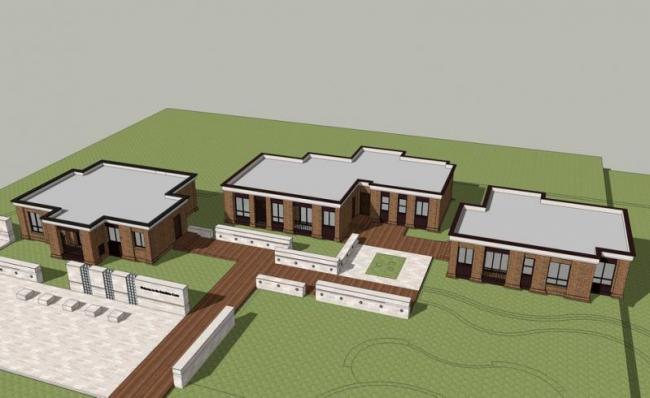 Sketchup办公模型|多层公园办公处，新古典风格