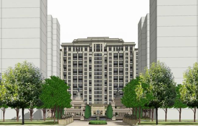 Sketchup住宅模型|高层住宅小区，新古典风格，居住建筑