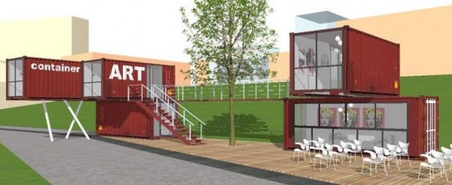 Sketchup商业模型|多层集装箱住宅，商业，现代风格