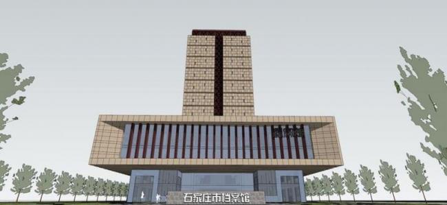 Sketchup文化模型|多层档案馆，文化建筑，现代风格