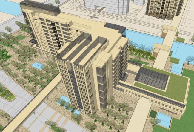 Sketchup住宅模型|高层住宅，底层商业，简欧风情商业街