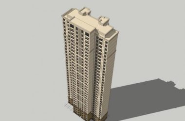Sketchup住宅模型|高层住宅，新古典风格，居住建筑-BIM建筑网