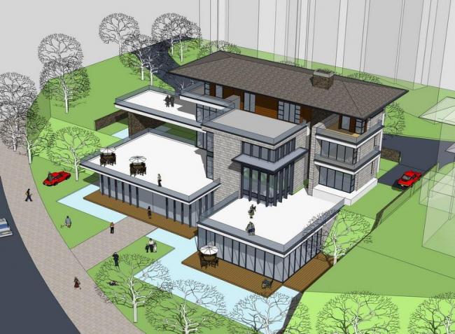 Sketchup商业模型|多层商业楼，现代风格