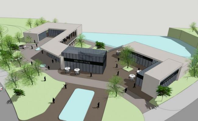 Sketchup车站路桥|多层公路服务区，现代风格