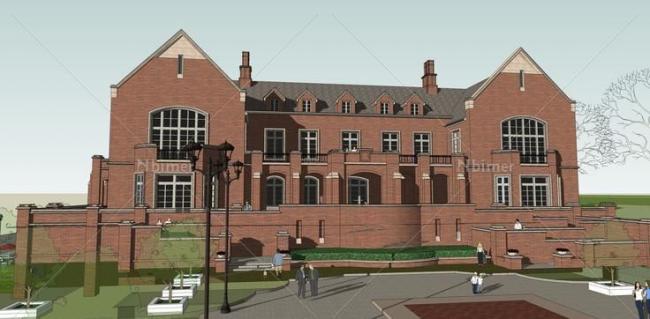 Sketchup商业模型|多层娱乐会所，商业建筑，英式古典风格