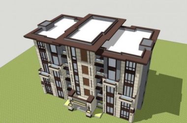 Sketchup住宅模型|多层住宅洋房，新古典风格，居住建筑-BIM建筑网