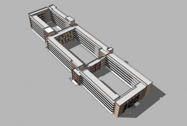 Sketchup学校模型|多层学校校园，教育建筑，现代风格