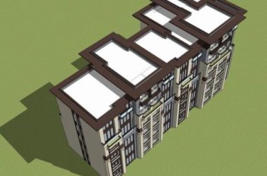 Sketchup住宅模型|多层住宅洋房，现代风格，居住建筑-BIM建筑网
