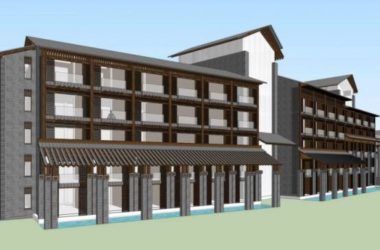 Sketchup酒店模型|多层温泉酒店，新中式风格-BIM建筑网