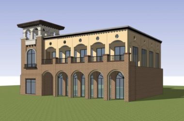 Sketchup文化模型|多层公园建筑，古典风格-BIM建筑网