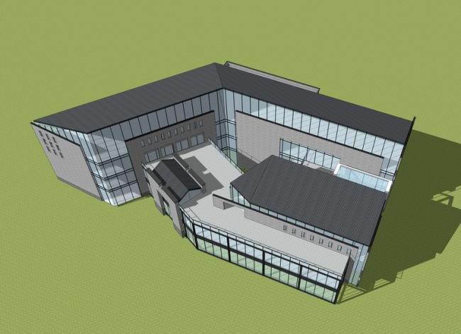 Sketchup商业模型|多层商业楼，新中式风格