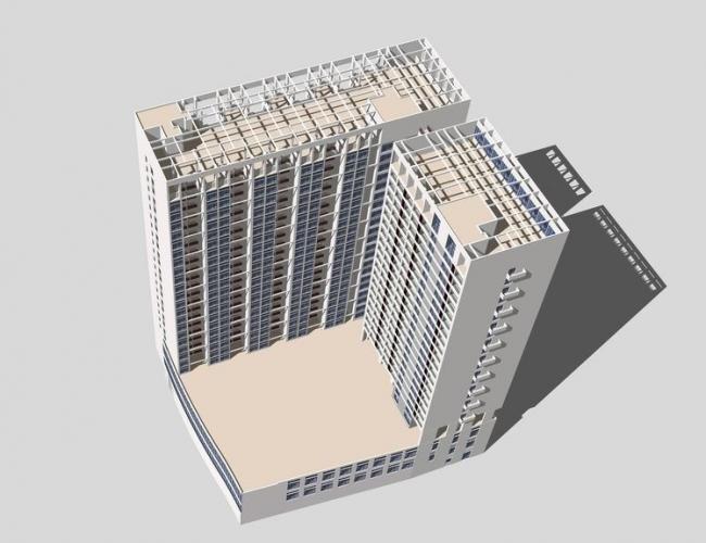 Sketchup住宅模型|高层公寓，现代风格，居住建筑