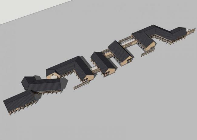 Sketchup商业模型|多层农场建筑，新古典风格