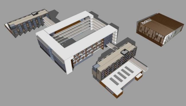 Sketchup学校模型|多层学校，校园教育建筑，现代风格