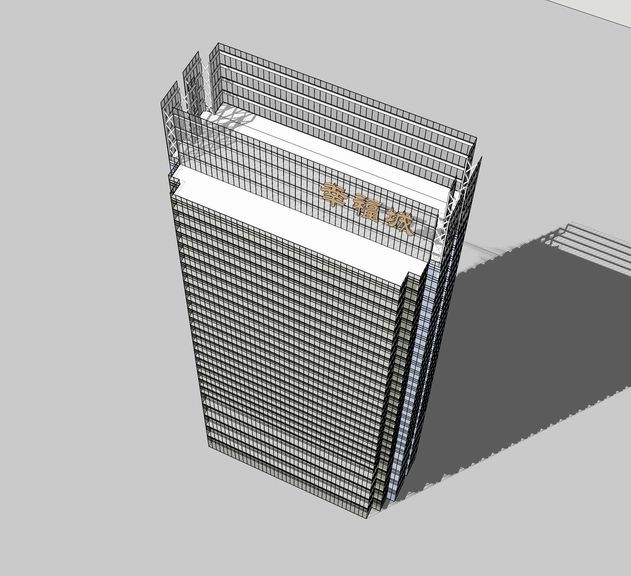 Sketchup办公模型|超高层办公楼，现代风格