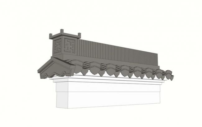 Sketchup素材模型|徽派马头墙su模型素材组件