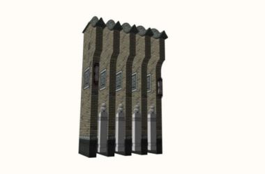 Sketchup素材模型|徽派马头墙su模型素材组件-BIM建筑网
