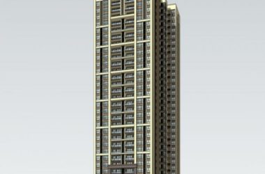 Sketchup住宅模型|超高层住宅，artdeco风格古典风格，居住建筑-BIM建筑网