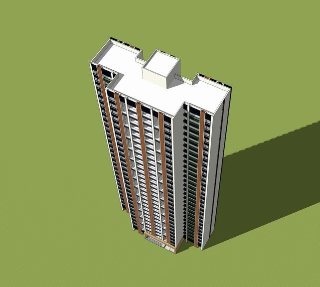 Sketchup住宅模型|高层住宅，现代风格，居住建筑