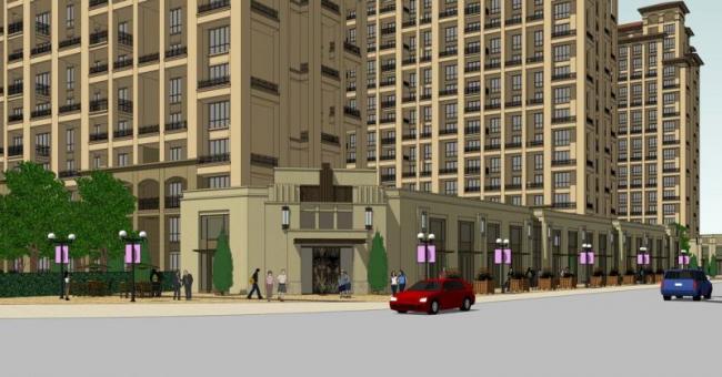 Sketchup住宅模型|高层住宅小区，底层商业，西班牙古典风格，居住建筑