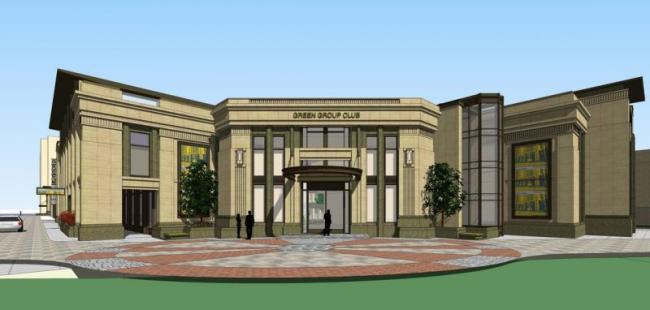 Sketchup商业模型|多层会所，商业建筑，新古典风格