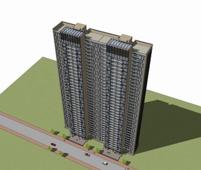 Sketchup住宅模型|高层住宅，现代风格，居住建筑