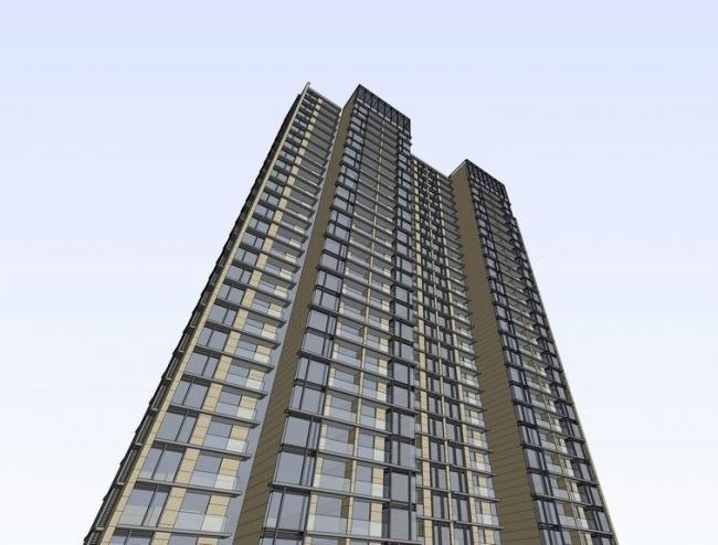 Sketchup住宅模型|高层住宅，现代风格，居住建筑