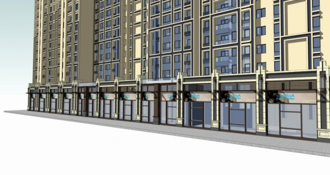 Sketchup住宅模型|高层住宅，现代风格，底层商业，居住建筑