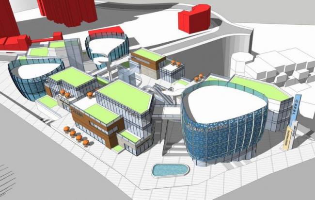 Sketchup商业模型|多层现代商业街，现代风格