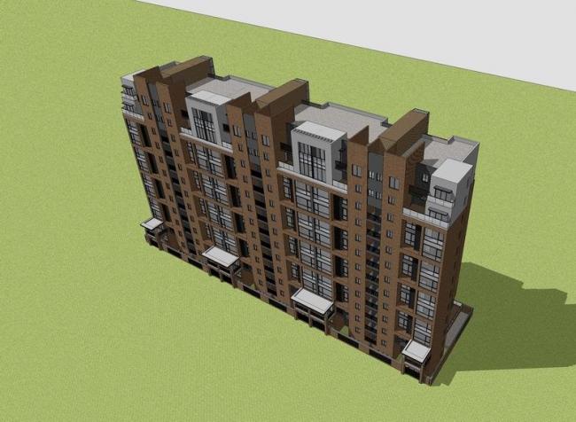 Sketchup住宅模型|小高层住宅，现代风格，居住建筑