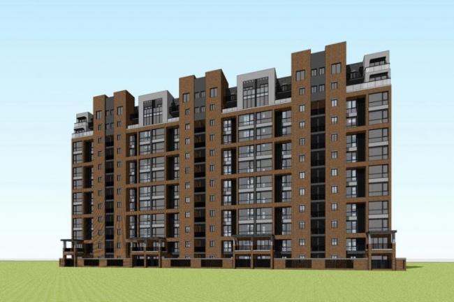 Sketchup住宅模型|小高层住宅，现代风格，居住建筑